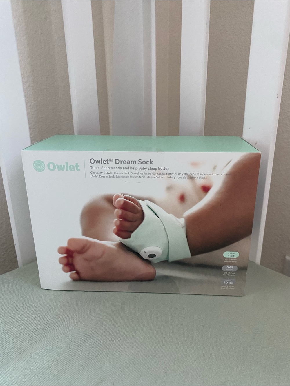 NIB Owlet Dream Sock® Mint
